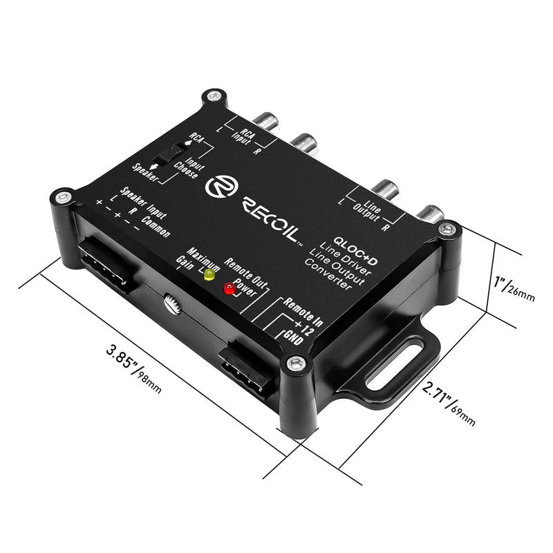 Recoil LOCD Active 2-Channel Line Output Converter Driver 2-in-1, 10V Line Output Signal with Auto Sense Remote Turn-on