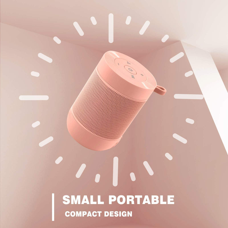 comiso Bluetooth Speaker, Portable Bluetooth Speakers with Wireless Stereo Pairing, Built in Mic, 360° HD Sound,IP65 Waterproof Speaker,Support TF Card, for Home/Party/Outdoor/Beach,Gift For Men/Women Pink