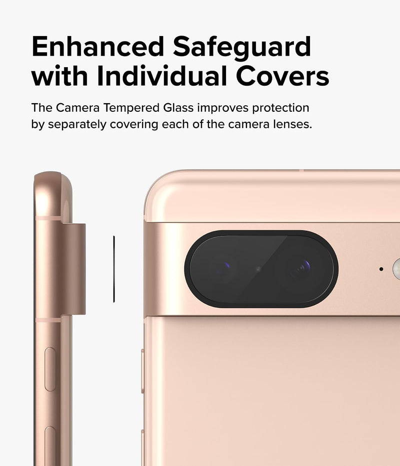 Ringke Camera Glass [Multi-Layer Protection] Compatible with Google Pixel 8 Camera Lens Protector, Tempered Glass Cover - 3 Pack
