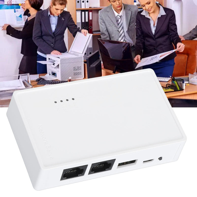 USB Wireless Print Server, Convert USB Printer to WiFi Printer with 480Mbps USB2.0 Port and 100Mbps LAN Bridge, Support 4 Printers via USB Hub for OS X