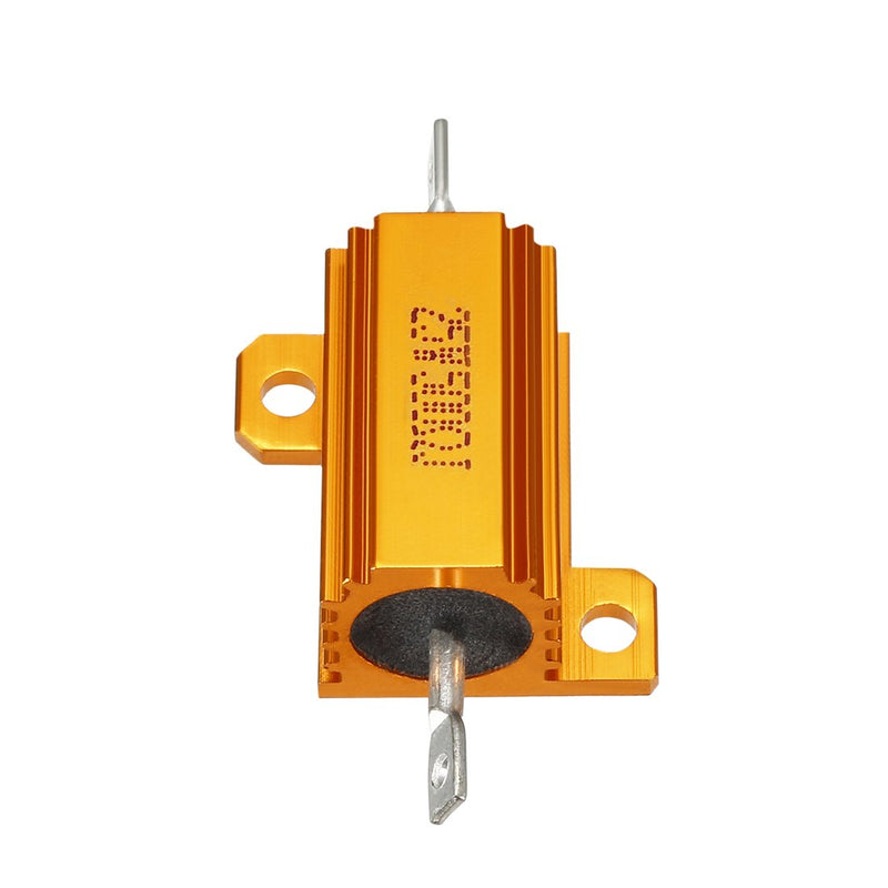 sourcing map 25 W 500 Ohm 5% Aluminium Casing Resistance Tap Load Resistors Gold
