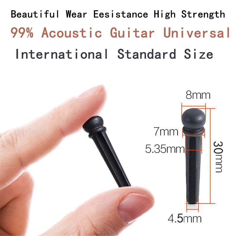 [AUSTRALIA] - Miwayer Ebony Guitar Bridge Pins Replacement Parts for 6 & 12 String Acoustic Guitar (Small Abalone Dot) Small Abalone Dot 