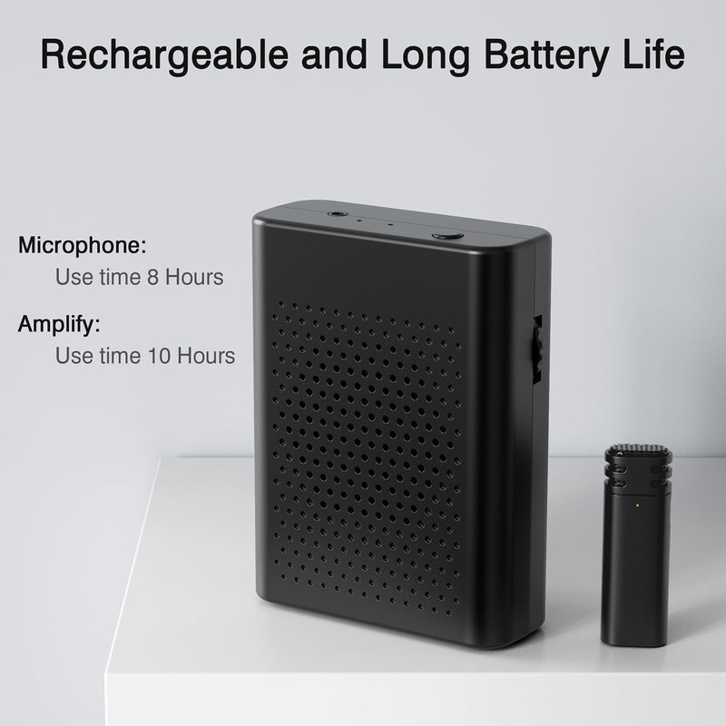 Wireless Voice Amplifier with Wireless Lavalier Microphone, PA System, Portable Speaker and Cordless Omnidirectional Microphone for Teachers, Streaming, Classroom, Lecture, Conference, Yoga, Outdoor