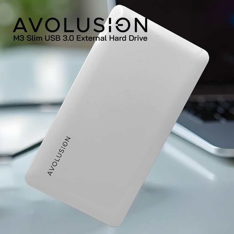 Avolusion M3 Series 1TB USB 3.0 Portable External Hard Drive - White (for Windows, Mac OS, Xbox, PS)