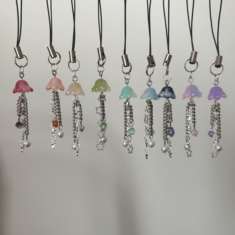 Jellyfish Phone Charm,Y2K Beaded Phone Strap Cute Jelly Phone Charms Aesthetic Cell Phone Accessories Chain for Women Girls Dark Blue