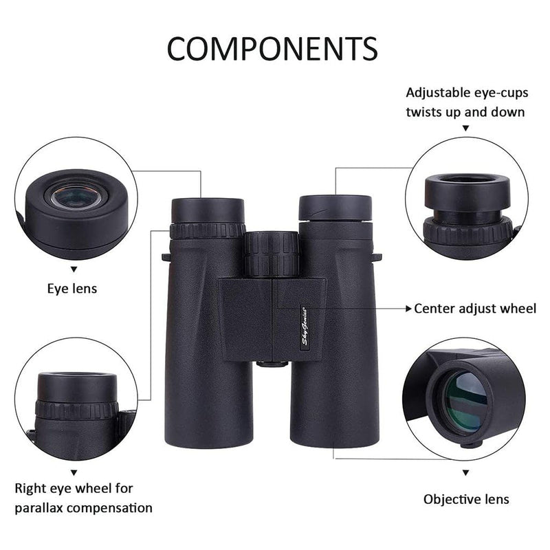 SkyGenius 10x42 HD Binoculars for Adults - Quick Focus, BAK4 Prism, Full-Multi Coated Film Lens, 1.10lb Lightweight Binoculars for Bird Watching, Hunting, and Outdoor Activities