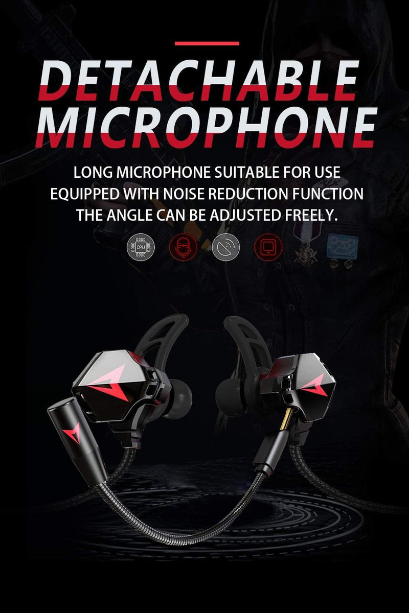 [AUSTRALIA] - KASOTT Battle Buds Pro in-Ear Gaming Headset with Dual Microphone, Mute and Volume Control, Wired Earphones for Mobile Gaming, Nintendo Switch, Xbox One, PS, PC (Black) Black 