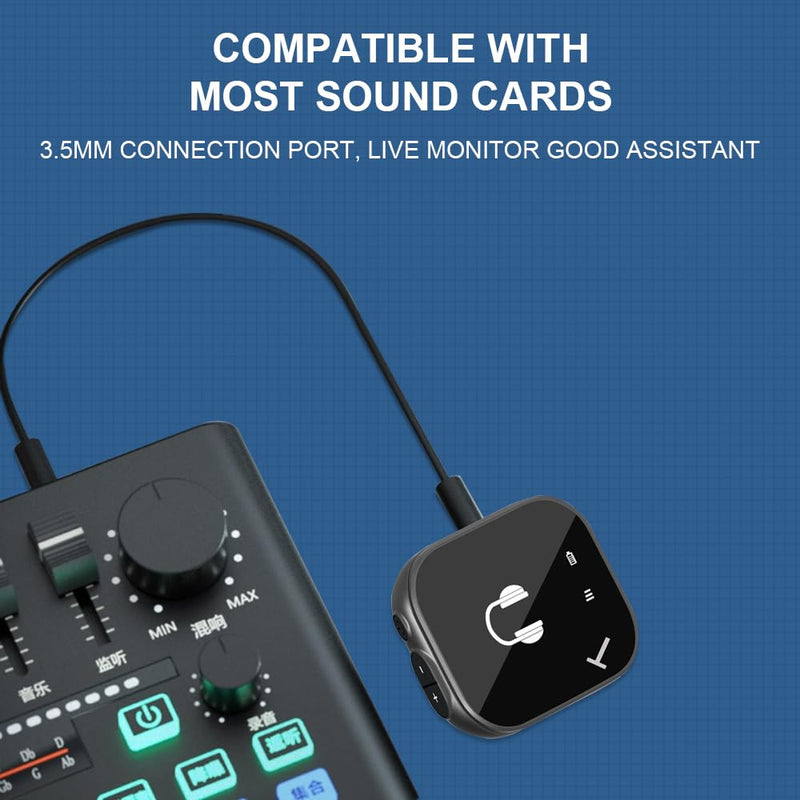 Wireless in Ear Monitor System 5.8G Wireless IEM System with Transmitter Receiver Earphone Monitor Transmission System for Computer Phone Sound Card Studio Band