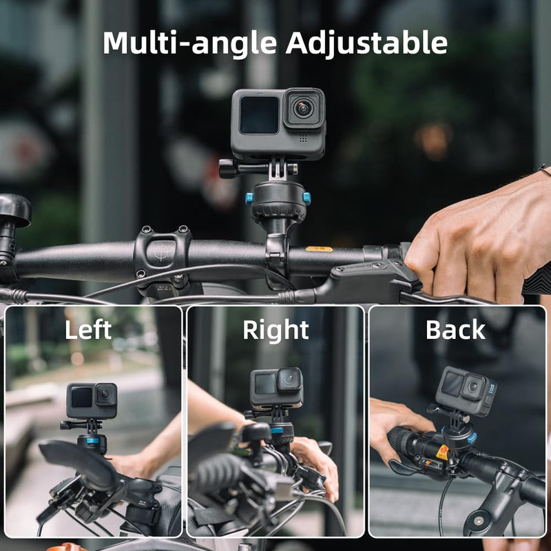 [AUSTRALIA] - SUREWO Magnetic Quick Release Handlebar Bike Pole Mount, Motorcycle Handlebar Clamp Mount with Shock-Absorbing Base Compatible with Go Pro Hero 13/12/11/10/9/8/7 Black,DJI Osmo Action 5 pro/4/3 Plastic 