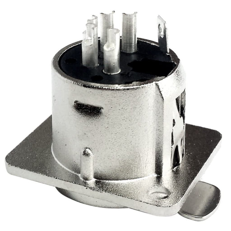 5 Pin XLR Female Socket Metal Panel Mount Chassis Microphone Audio Jack D-Type Connector Adapter, Pack of 5 XLR 5 Pin Metal Female Socket