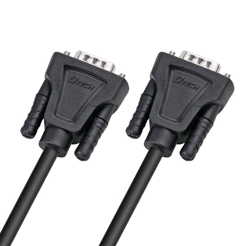 [AUSTRALIA] - DTECH DB9 RS232 Serial Cable Male to Male Null Modem Cord Full Handshaking 7 Wire Crossover for Data Communication (10 Feet, Black) 10ft 