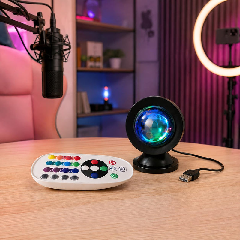 LED Projection Lamp with Remote Control and 16 Colors