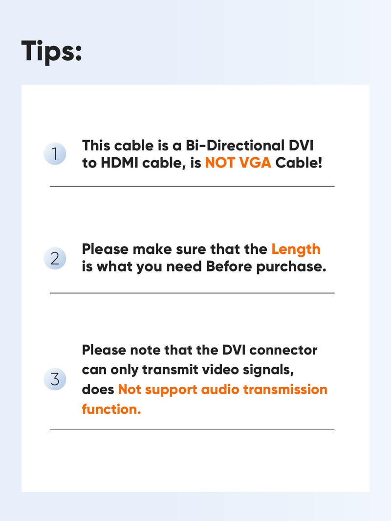 CableCreation HDMI to DVI Short Cable 0.5ft Bundle with USB C Hub 4K 60Hz