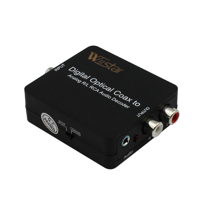 Fiber Optical Decoder Support AC3/DTS/Toslink Coaxial Digital to Analog Audio L/R Decoder 3.5mm Earphone