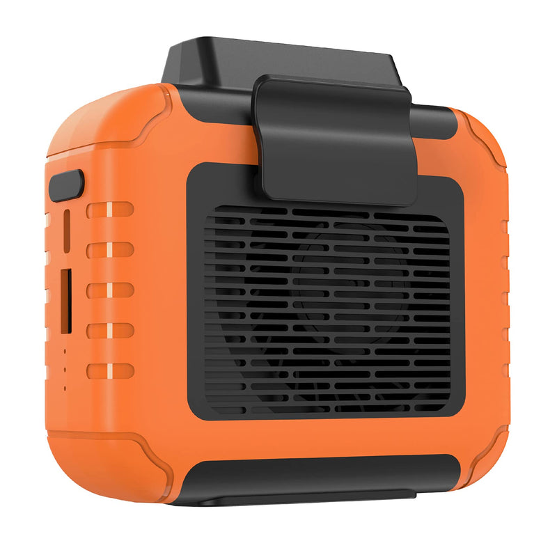 Portable Waist Under Shirt Fan, 23H Working Time, 6200 RPM Strong Airflow | 3 Speed Levels, Belt Fan Clip On Waist Portable Cooling Fan for Blue Collar, Outdoor Work, Jobsite Orange