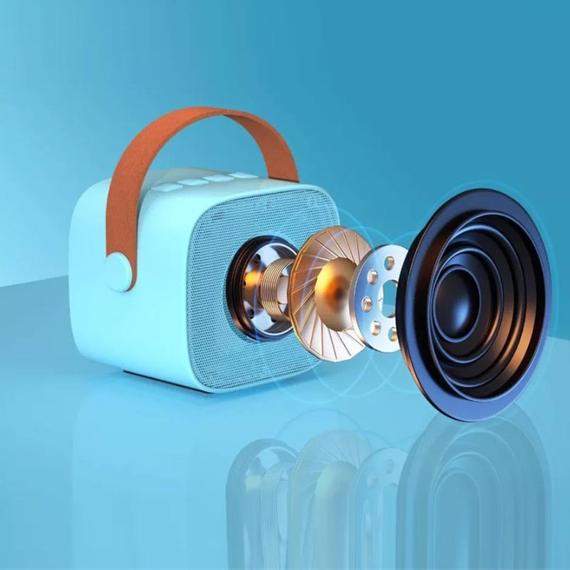[AUSTRALIA] - Wireless Microphone Speaker, Bluetooth Small Speaker, with Atmosphere Light, Suitable for Home and Outdoor, Blue 