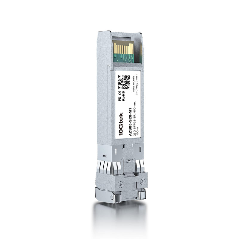 10Gtek 25G SFP28 SFP+ SR Transceiver, 25GBase-SR Duplex LC MMF Optical Module for Mellanox MMA2P00-AS, 850nm, DDM, up to 100m, Pack of 2 25G-SR: 100m x2