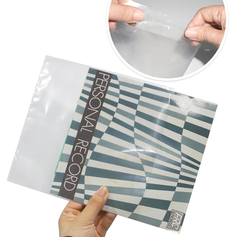 7” Inch Vinyl Record Outer Sleeves 100 Pcs Crystal Clear Album Sleeves for Vinyl Record Dust Prevention，Protection, Collection Acid Free and Anti-Static EP Sleeves