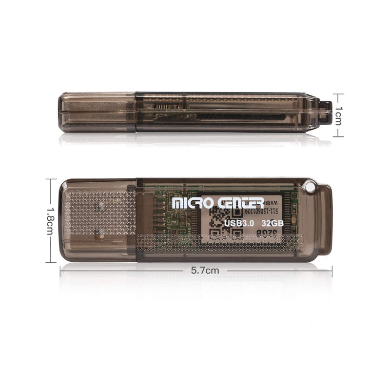 Micro Center SuperSpeed 5 Pack 32GB USB 3.0 Flash Drive Gum Size Memory Stick Thumb Drive Data Storage Jump Drive (32G 5-Pack)