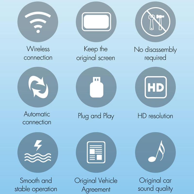 Wireless Carplay Adapter for Car Radio, Wireless CarPlay Dongle for Phone iOS10+, CarPlay Adapter Convert OEM Wired CarPlay to Wireless Plug & Play Fit for Original Car with Wired Carplay