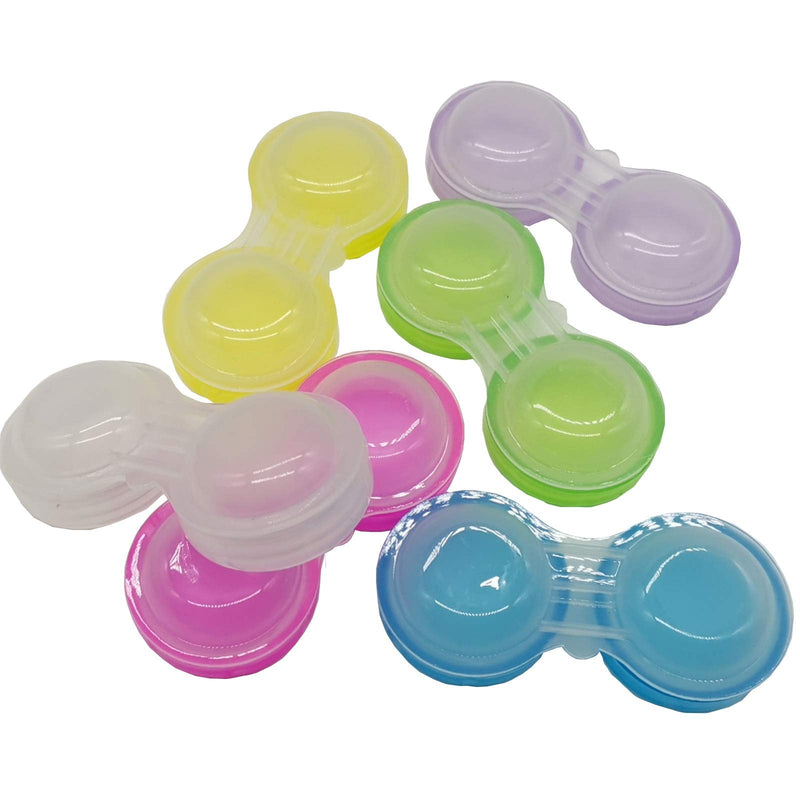 60PCS Contact Lens Cases Contact Lens Holder Box Left/Right Eyes Contact Lens Container, 6 Colors