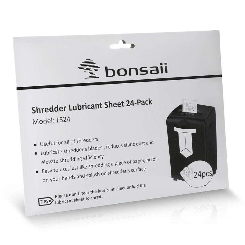 Bonsaii Paper Shredder Lubricant Sheets, 24-Pack (8.4 x 5.9 inch/Piece) 24 PACK
