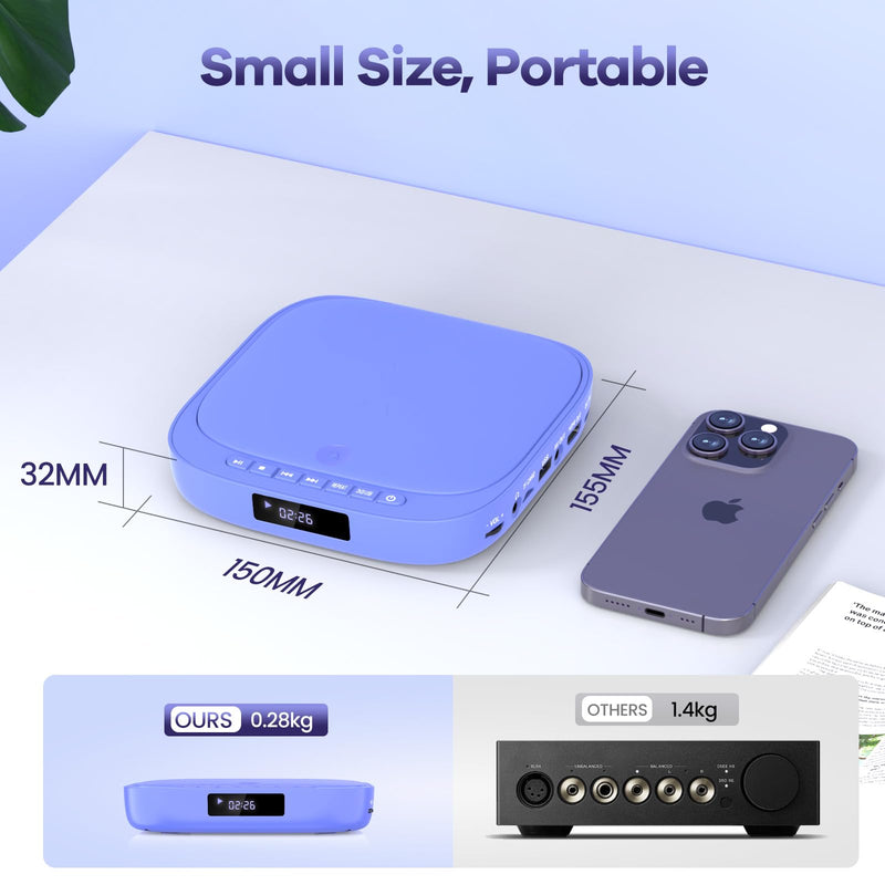 [AUSTRALIA] - DVD Players for TV Desobry Mini DVD Player HDMI RCA Output 1080P HD All Region Free DVD CD Player with Remote Control, Compact Disc Player for Smart TV Support USB/TF Card, PAL/NTSC 