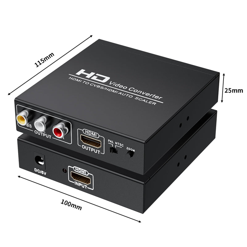 [AUSTRALIA] - Adapter Converter Fits for HDMI to RCA & AV 3RCA CVBS Composite Video Audio, Support PAL/NTSC, Compatible with PC, Laptop, Xbox, TV, Camera, Monitor 