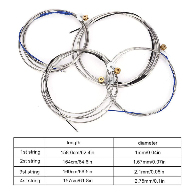 Double Bass String, Steel Double Bass Strings Wire String Professional Music Instrument Accessory