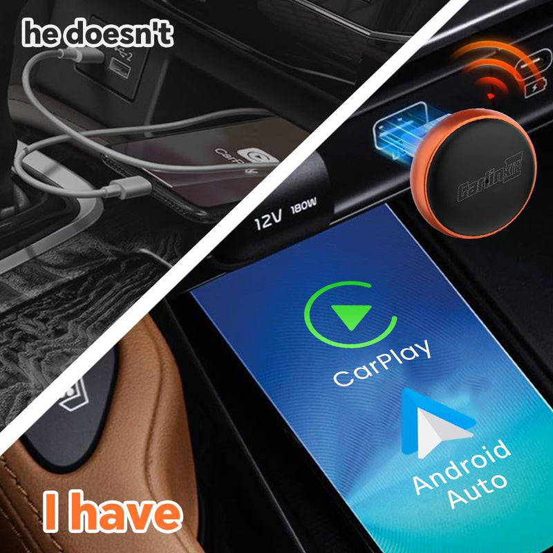 Wireless CarPlay Adapter 2-in-1 for Android Auto - CarlinKit Mini Ultra3 | Wired to Wireless | for with iPhone (iOS 10+) & Androi.d (Andro.id 11+) | for Cars OEM CarPlay & Android Auto (2016+)