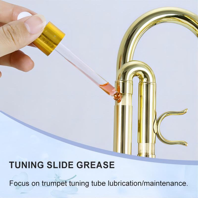 Synthetic Piston Oil and Tuning Slide Grease Set for Trumpet, Trombone, French Horn, Tuba, Euphonium and Other Brass Instruments 2 in 1