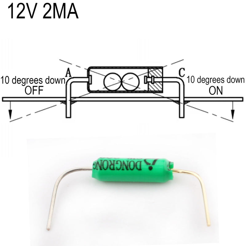 RUNCCI-YUN Tilt Sensor Angle Sensor Vibration Sensor Ball Switch 12V 2MA SW-200D Metal Ball Tilt Shake Trigger Switch for Arduino Smart Car (Green) Pack of 50