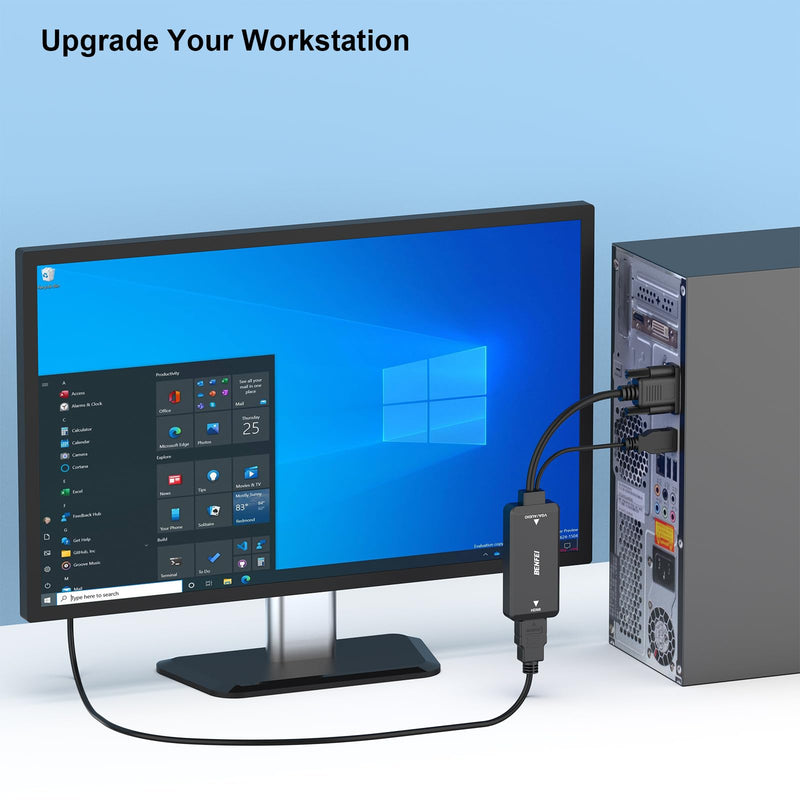 [AUSTRALIA] - BENFEI VGA to HDMI Adapter, 1080P Converter with Audio from Computer/Laptop VGA Source to HDMI TV/Monitor 1pack VGA Source to HDMI Monitor 