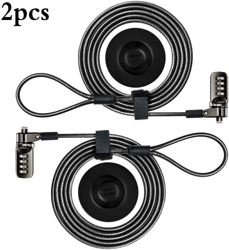 I3C Laptop Cable Lock, 4 Digital Combination Lock, Security Computer Cable Lock, Anti Theft Combination Lock for iPad Tablet Laptop MacBook Dell HP Lenovo Samsung Android and Other Device (2set) Universal Combination Lock-value set (2pcs) password+black