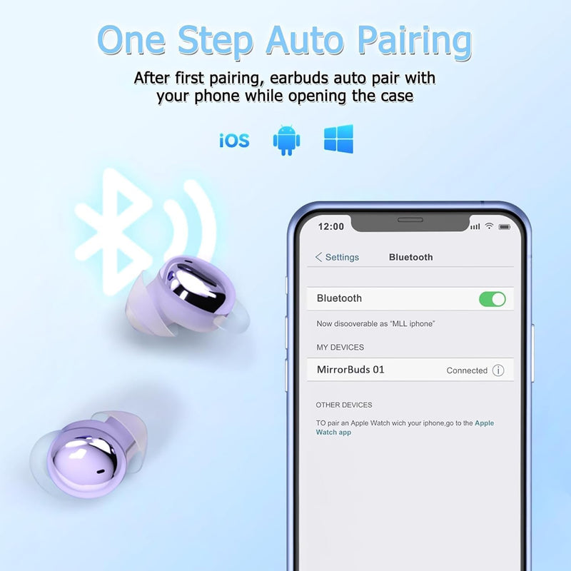 Side Sleeper Earbuds, Mini Comfortable Earbuds for Sleeping(Purple) | No Beep Interference & Comfortable to Sleeping Purple