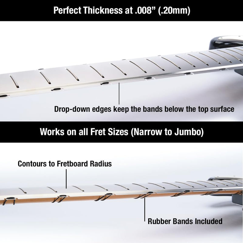MusicNomad Fret Shield™ - Total Fretboard Protector Guard Tool for Fret Polishing on 4 and 5 String Bass Guitars with 34” Fret Scale (MN805)
