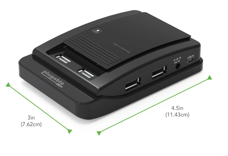 Plugable USB 2.0 7-Port High Speed Hub with 15W Power Adapter