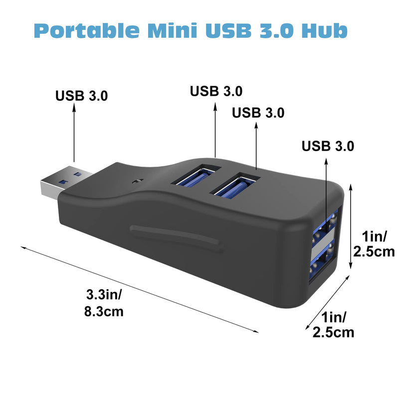 VCOM 4-Port USB 3.0 Data Hub for Laptop, Portable Mini USB A Splitter High Speed for Desktop Computer, Surface Pro, USB Sticks, Flash Drive, Mobile HDD, Headset, Keyboard, Mouse