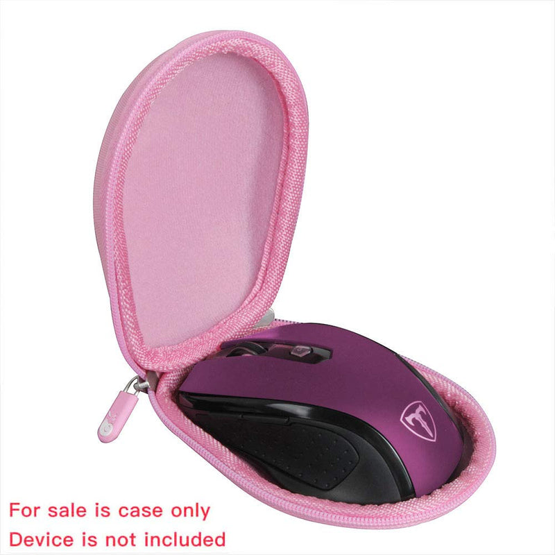 Hermitshell Hard Travel Case Fits VicTsing MM057 / HOTWEEMS D-09 / E-YOOSO / PONVIT / POLEYN 2.4G Wireless Portable Mobile Mouse Optical Mice (Only Case) (Pink) Pink