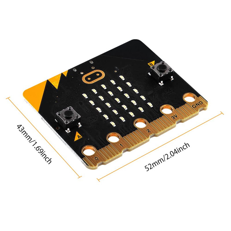 GeeekPi BBC Micro:bit V2.2 MB V2 Development Board for Coding and Programming (Micro USB Cable and Battery Holder Are Included)