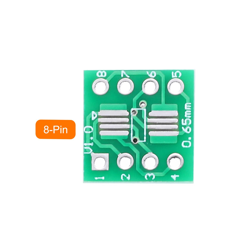 [AUSTRALIA] - QUARKZMAN 15pcs SOIC-8 to DIP-8 Slim Adapter 12x12mm 8 Pin Double Sided Prototype Connector Green PCB Converter Pin Board Adapter SO SOP8 to DIP8 