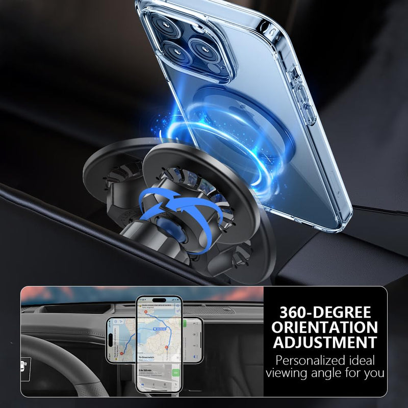 Dodge RAM Trucks Magnetic Phone Mount Fit for Dodge RAM Trucks 2019-2024, Super Stable Magnetic Phone Holder Adjustable Compatible with iPhone 17/16/15/14/13/12/Mini Series