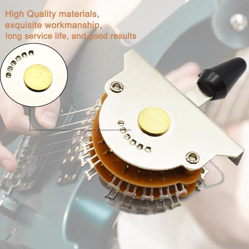 Guitar 5 Way 24 Keys Super Toggle Switch Pickup Selector Super 4-Pole Double Wafer for Strat/Tele Guitars with Black/Ivory/White Tip
