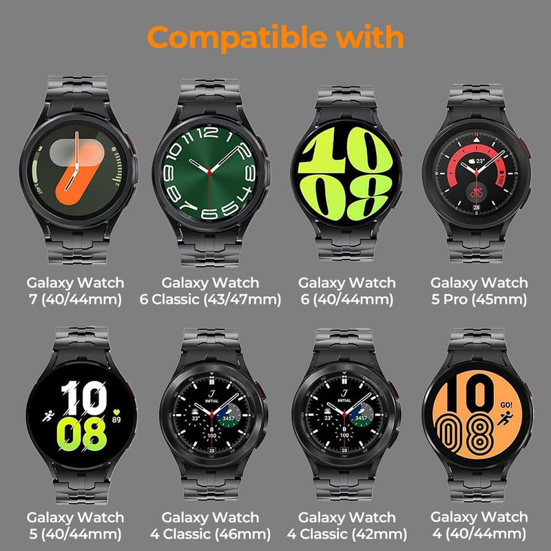 20mm No Gap Titanium Band for Galaxy Watch 7/7 Classic/6/6 Classic | For Samsung Watch 5/5 Pro/4/4 Classic/FE,G2 Ti Metal,40% Lightweight,Skin-Friendly,Corrosion Resistance,Fit Wrists 6.3''-9'' 20mm