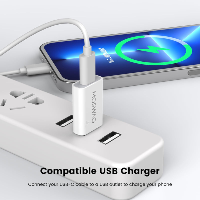 MOSWAG USB-C Female to USB-A Male Adapter 2 Pack White