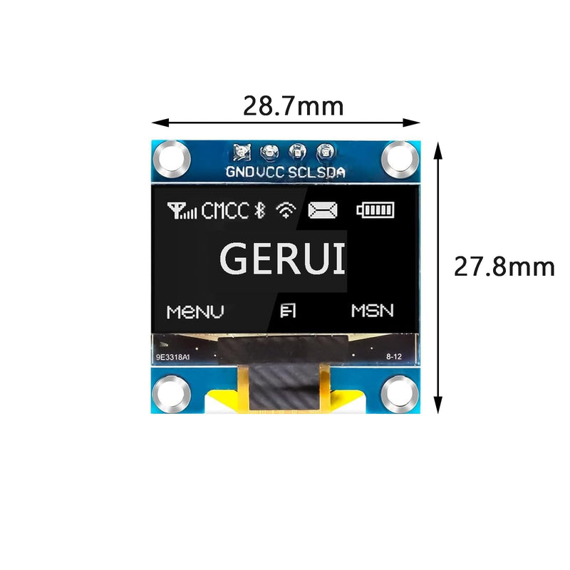 4 x 0.96 Inch OLED Display Module 128 x 64 Pixel I2C Display Module with I2C IIC Serial Self-Luminous Compatible with Arduino and Raspberry Pi (White) White