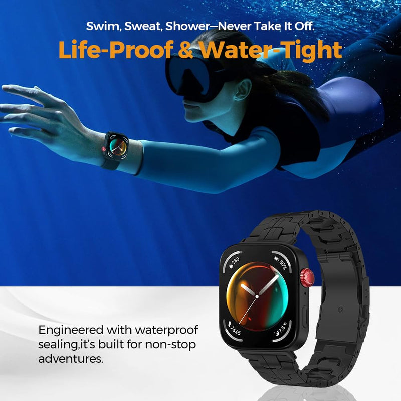 Titanium Metal Band for Huawei Watch Fit 5 Pro/5/4/4 Pro/3 for Men | 40% Lighter than Steel,Hypoallergenic,Corrosion Resistant,Durable,Fits wrist 5.9"-8.6",Length Adjustable,Secure Clasp black 22mm