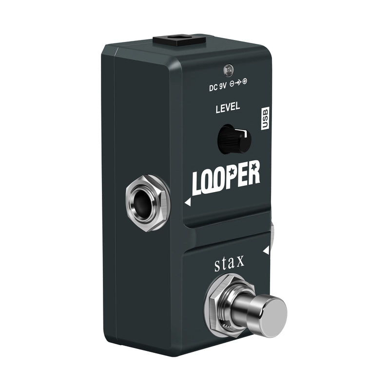 Stax Tiny Looper Pedal –Tiny Looper Electric Guitar Effect Pedal 10-Min Stereo Looper Unlimited Overdubs One-Button Control (Record/Play/Stop/Overdub/Delete) True Bypass.
