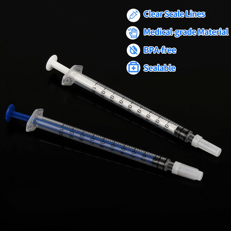 Pack of 30 1 ml Sterile Syringe without Needle Colostrum Syringes, 1 ml Plastic Syringes Independent Disposable Syringes 1 ml with Cap for Refilling and Measuring Liquids Scientific Laboratories