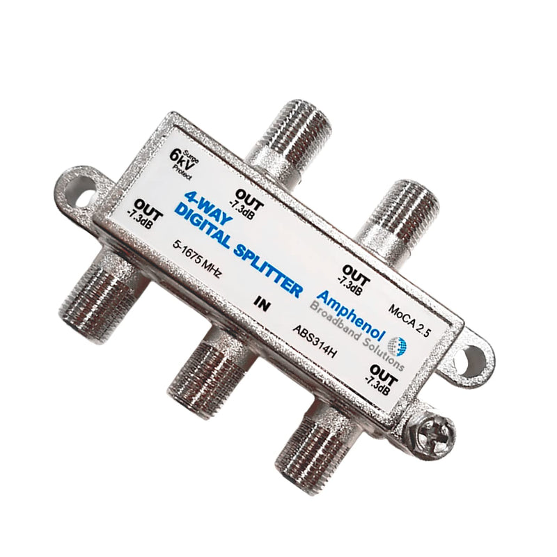 [AUSTRALIA] - Amphenol 4-Way Digital Coaxial Splitter MoCA 2.5 ABS314H 4 Way 